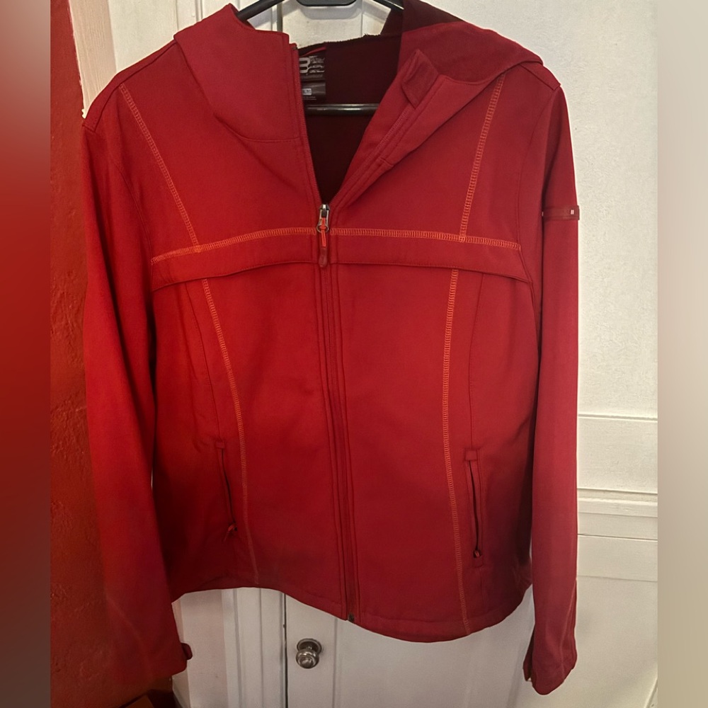 Ladies red rain coat